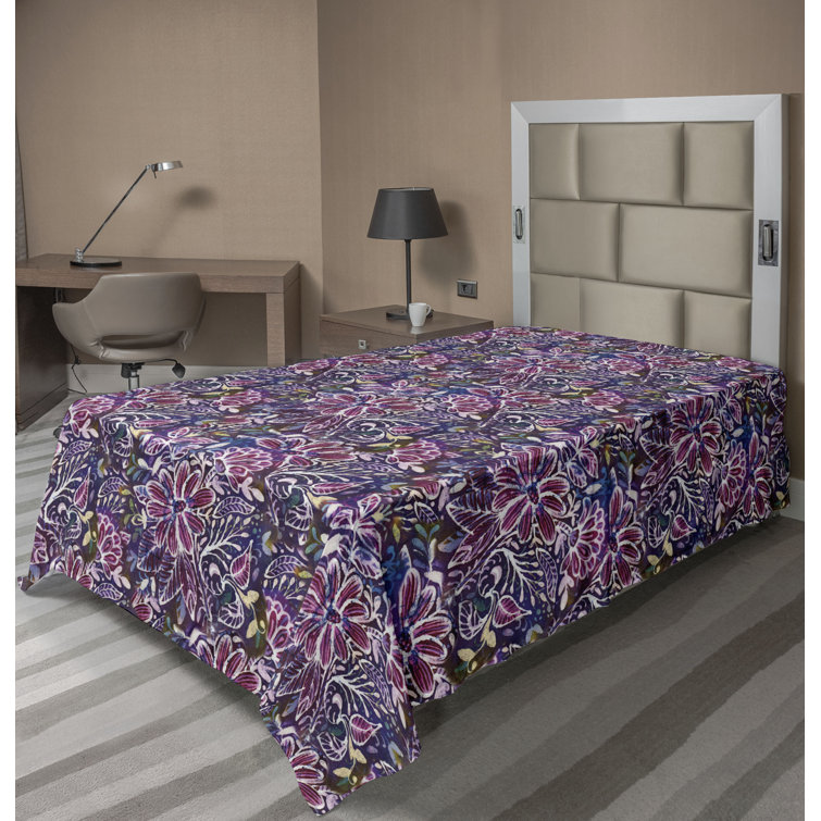 Ambesonne Floral Flat Sheet Peonies Spring Botanical Art
