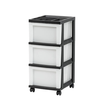 3-Drawer Rolling Storage Cart with Wheels