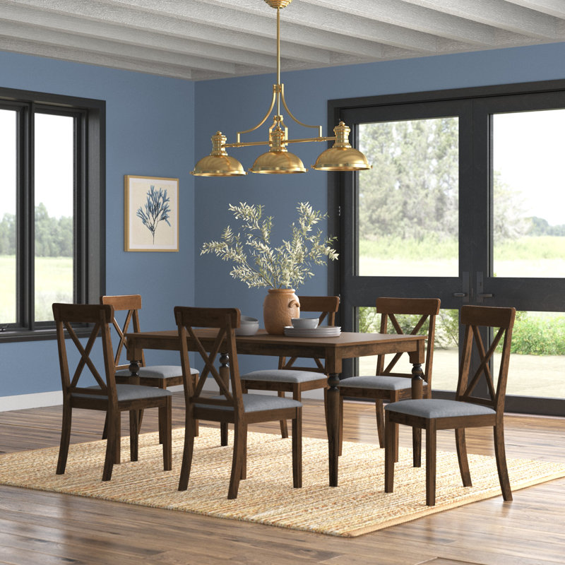 Arcuri 6 - Person Four Leg Dining Set, Brown