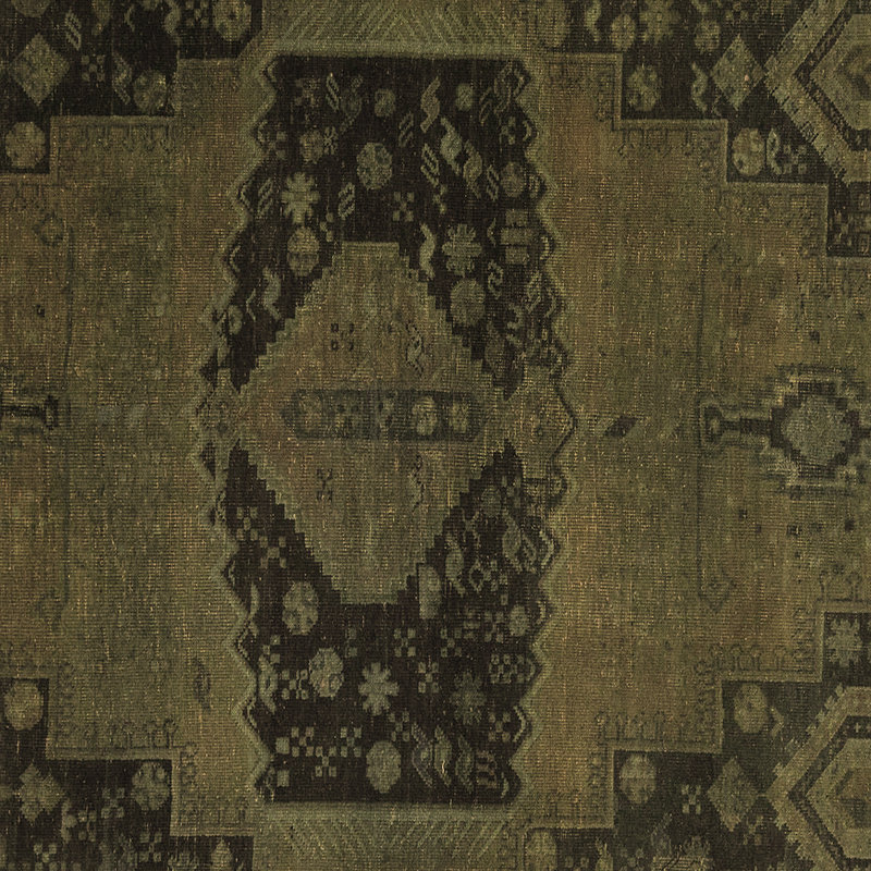 Tapis carré géométrique brun de 6 pi x 6 pi fabriqué à la machine