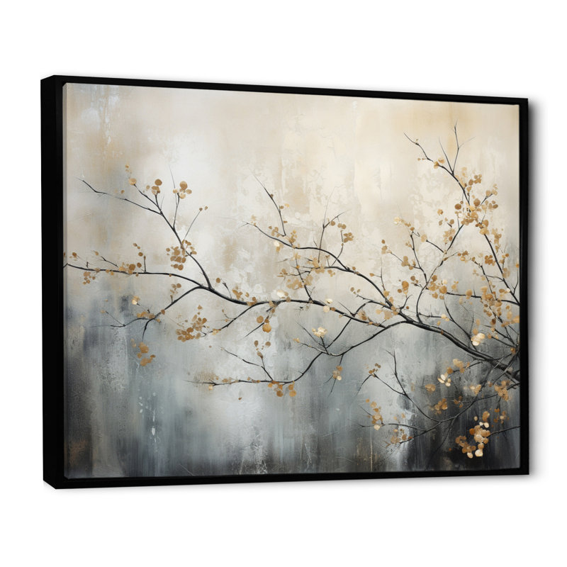 Tree Monochrome Ethereal Reverie I On Canvas Print, 16" H x 32" W, Floater Framed Print, Black