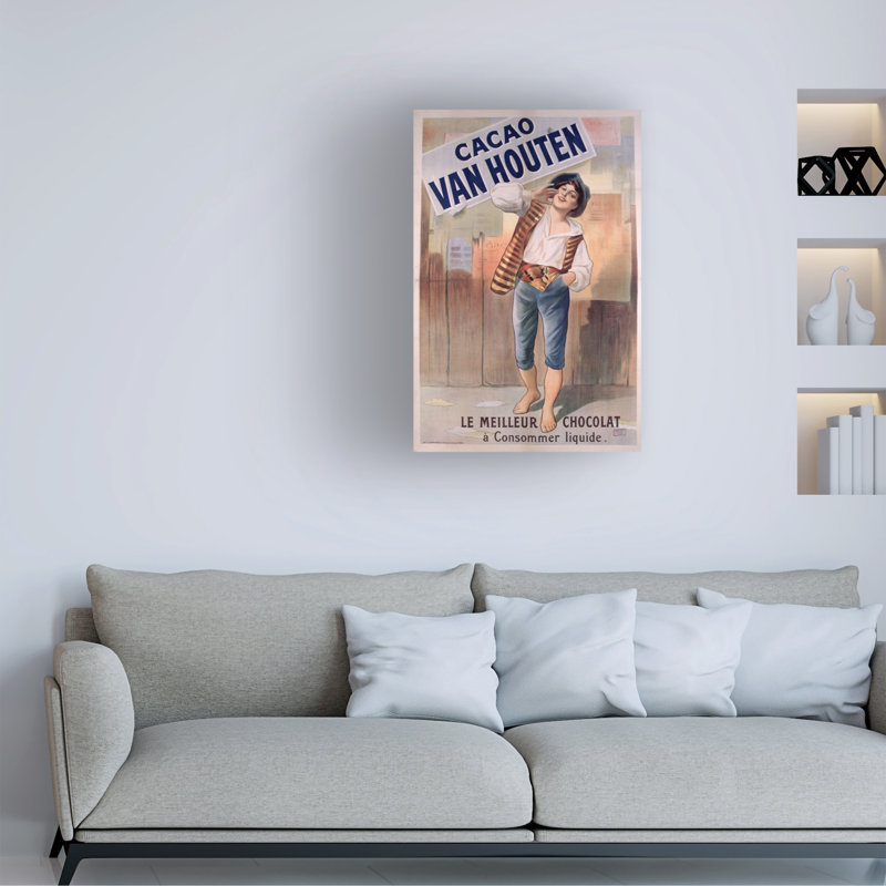 «French School», Van Houten, art sur toile cacao, H 19 po x l 12 po