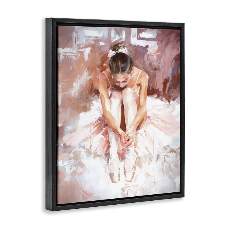 «Serene Ballerina Visage» par Ramona Murdock, Cadre flottant noir de jais, H 21 po x l 17 po