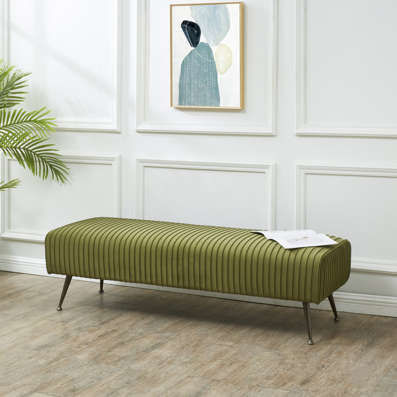 Banc rembourré Thornbury, Noir, Almond Velvet