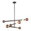 Reese 48-in Urban Bronze Dimmable LED Chandelier with Amber Glass-793185762