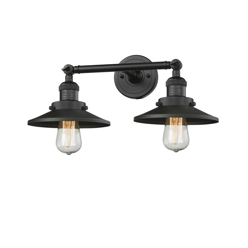 Éclairage pour salle de bain à intensité variable 2 lumières Gault, Ampoule non incluse, Noir mat, Noir mat