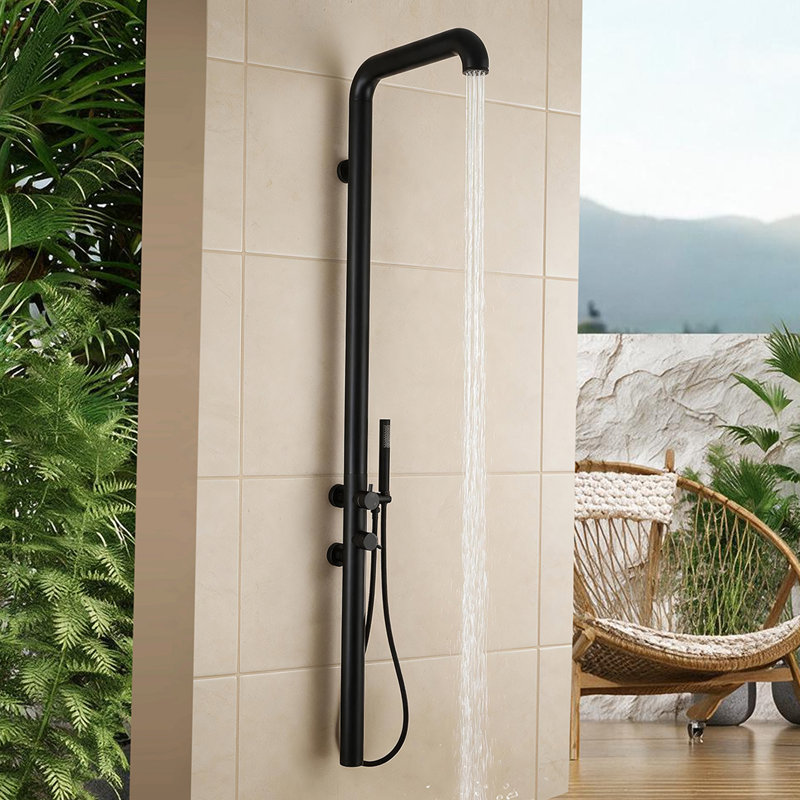 Outdoor Shower and Footwash Spout, Matte Black