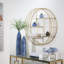 Modern Glam Iron and Wood Wall Storage Shelf - 32" x 7" x 32"-1534745834