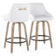 Tabouret de comptoir 26 po à hauteur fixe avec pivot en bois lavé, similicuir et métal doré avec repose-pieds arrondi en métal - ensemble de 2