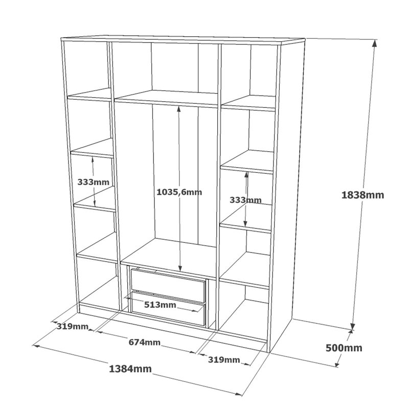 Haerr 4 Door Manufactured Wood Wardrobe