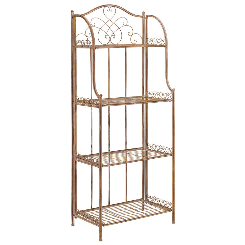 Étagère à livres en acier Vibbert H 63 "x l 24,75", Orange rouille