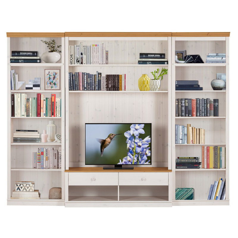Delmonta Unfinished Entertainment Centre for TVs up to 55", White Honey