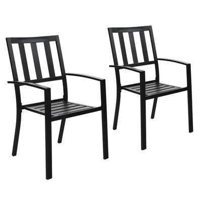 Stackable Outdoor Patio Dining Side Chair with Cushion