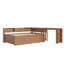 Lit de jour simple avec lit gigogne, structure de lit de jour en bois avec tiroirs de rangement, tablettes latérales et bureau, brun rétro-487943814-487943813