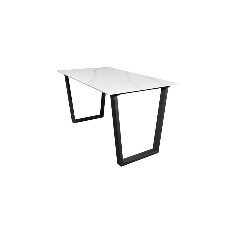 Chancler Metal Base Dining Table, White
