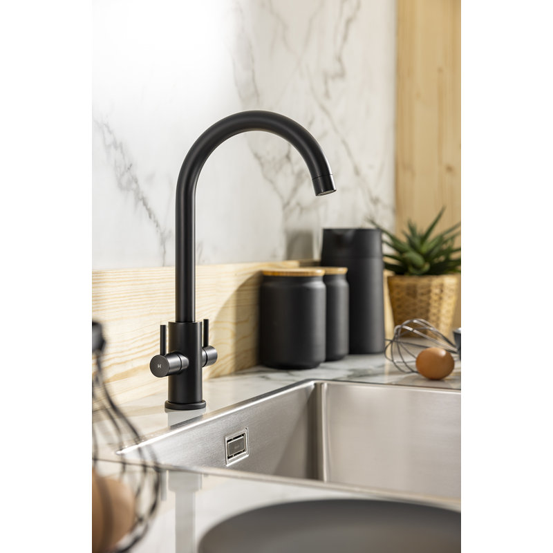 Abode Marido Dual Lever Mixertap, Matt Black