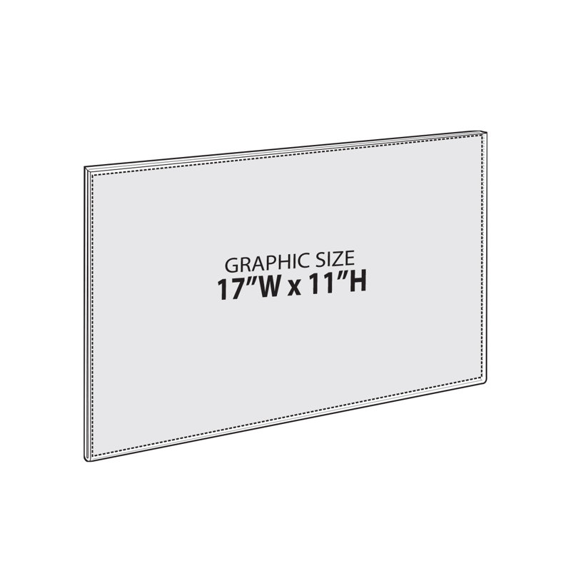 Clear Acrylic Wall Sign Holder Frame with Adhesive Tape, 17" x 11", 10-Pack