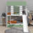 Twin-Over-Twin Bunk Bed With House-Themed Design, Boasting A Transformable Slide And Trundle Bed