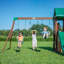 Backyard Discovery Lakewood Cedar Wooden Swing Set with 3 x Swings and 1 x Slide