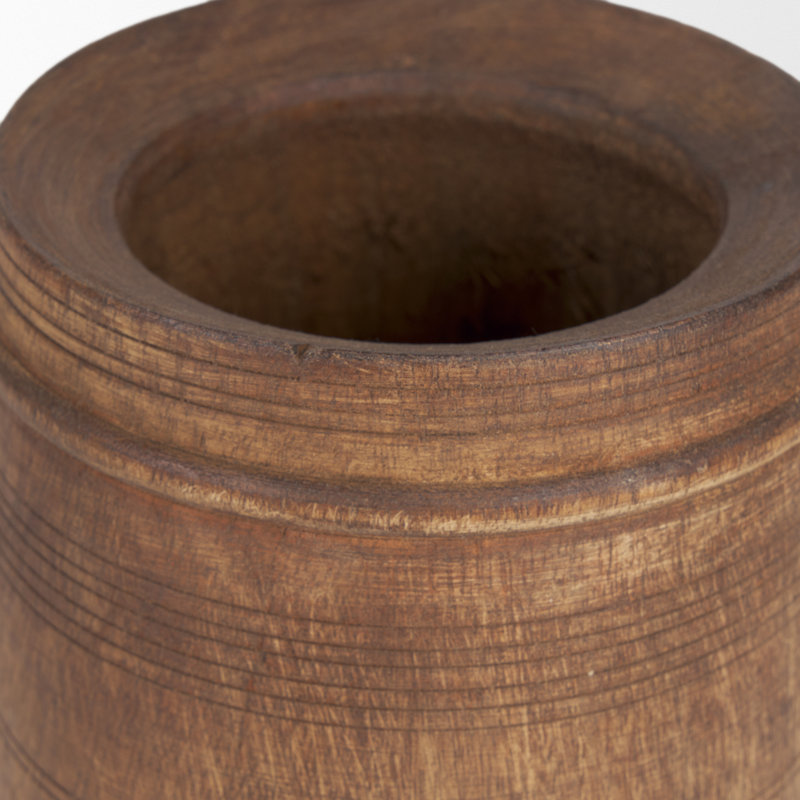 Arvind Wood Table Vase, 9" H x 4.75" W x 4.75" D