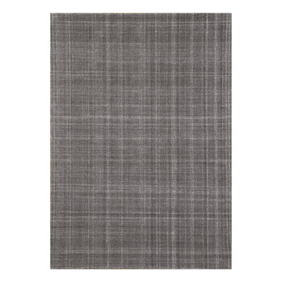 Tapis gris en laine tissé à la main Bakstran