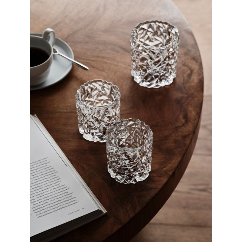 Bougeoir Carat transparent moyen, H 3,15 po x l 3,43 po x P 3,43 po