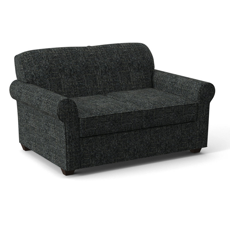 Finn 59" Rolled Arm Sofa Bed Loveseat with Reversible Cushions, Cafelle, Connelly Crow