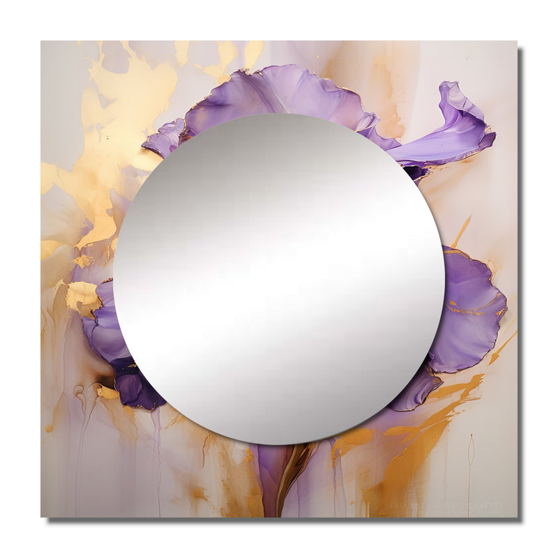 Miroir mural de salon Golden Iris, 36 po x 36 po