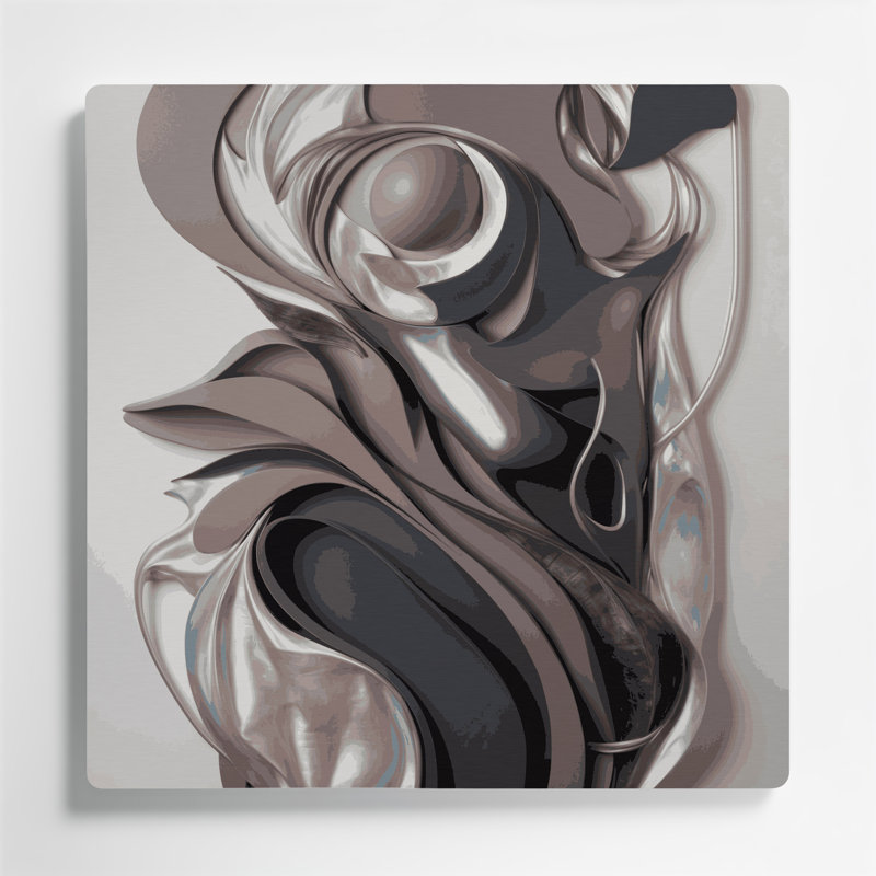 Art mural abstrait gris figuratif 100, H 8 po x l 8 po