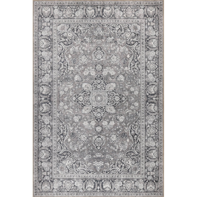 Tapis en chenille lavable Jax Antique Vintage, Rectangle 5 pi x 7 pi 7 po