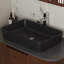 Lavabo de salle de bain vasque rectangulaire 19,7 po noir