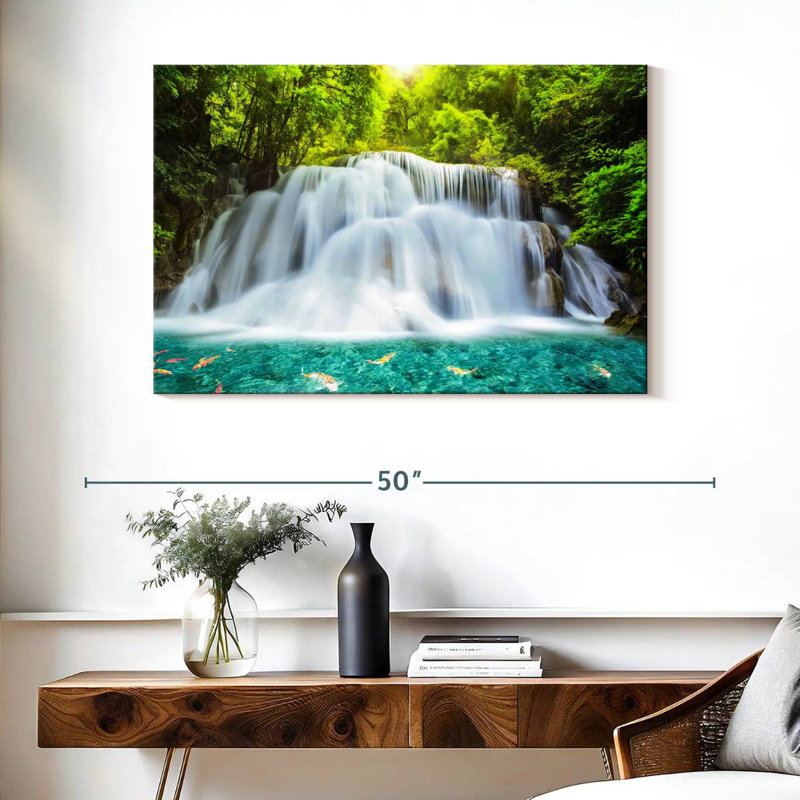 Paysage d'une cascade d'Alvord Kanchanaburi, H 26 po x l 39 po