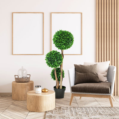 43.25" Artificial 3 Tree With Pot - Fake Plant For Home Office Protected, No Impairment Leaf