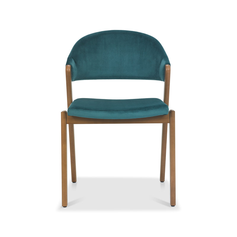 Anayalee 49cm H Polyester Blend Upholstered Upholstered Back Side Chair, Azure