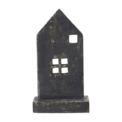 Festive Finds Rustic Wooden House - gris