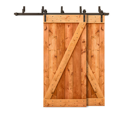 84'' Solid Wood Paneled Painted without Installation Hardware Kit Barn Door