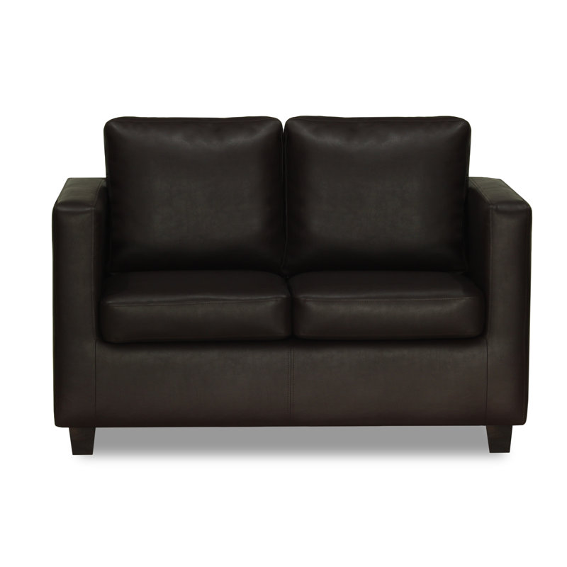 Mercersburg 2 Seater Faux Leather Loveseat, Brown