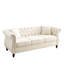 3 + 2 en velours beige chaud avec construction