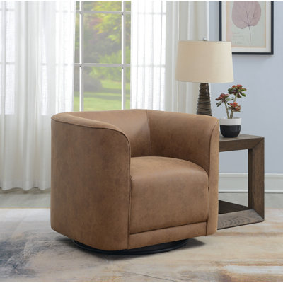 Fauteuil d'appoint pivotant brun