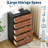 Textured Oak 5-Drawer Tall Cabinet, 46-Inch with Curved Profile and TV Console Function, Versatile Storage Unit for Bedroom, Living Room or Hallway