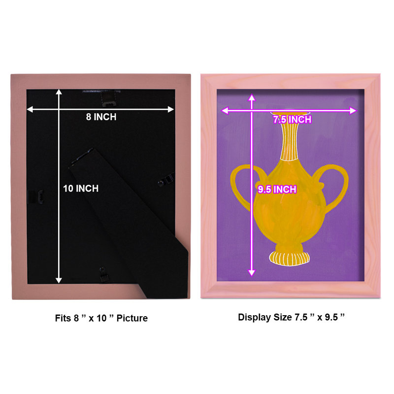 Vase néon Bethzy II encadré sur papier, H 11 po x l 9 po x P 1 po, Rose