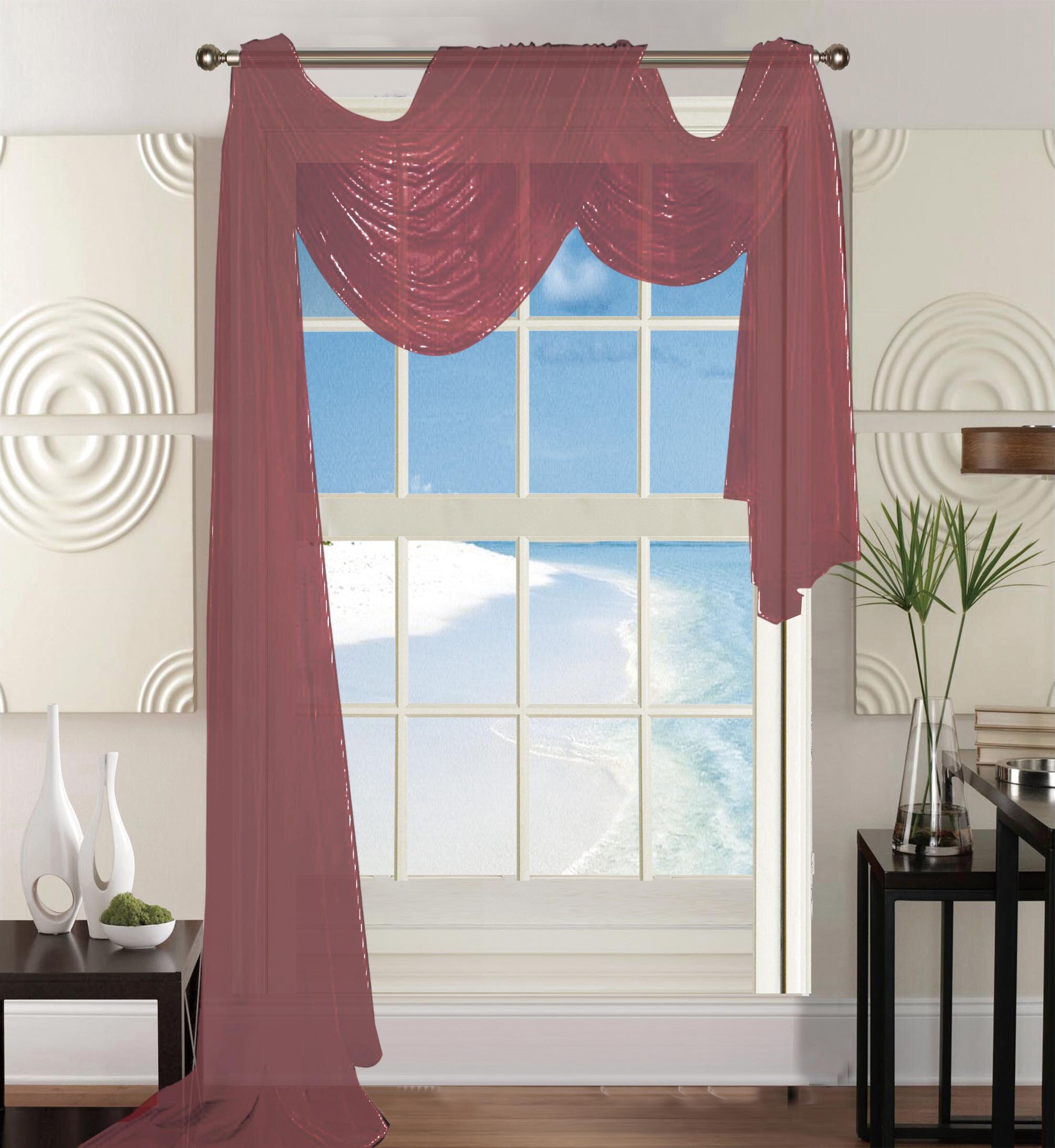 House of Hampton® Agawam Polyester Sheer Window Scarf Panel & Reviews