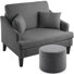 41" Oversized Accent Chair With Ottoman - 33.5'' Wide Seat Comfy Armchair And 2 Pillows