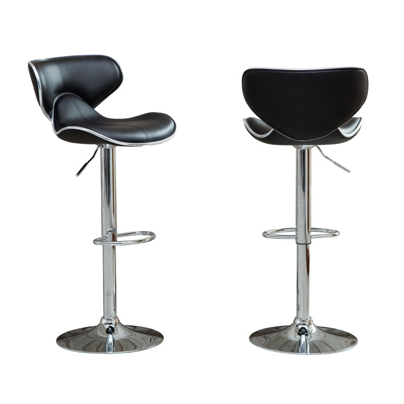 Ensemble de 2 tabourets de bar Upholstery Airlift, Black, Black, Black