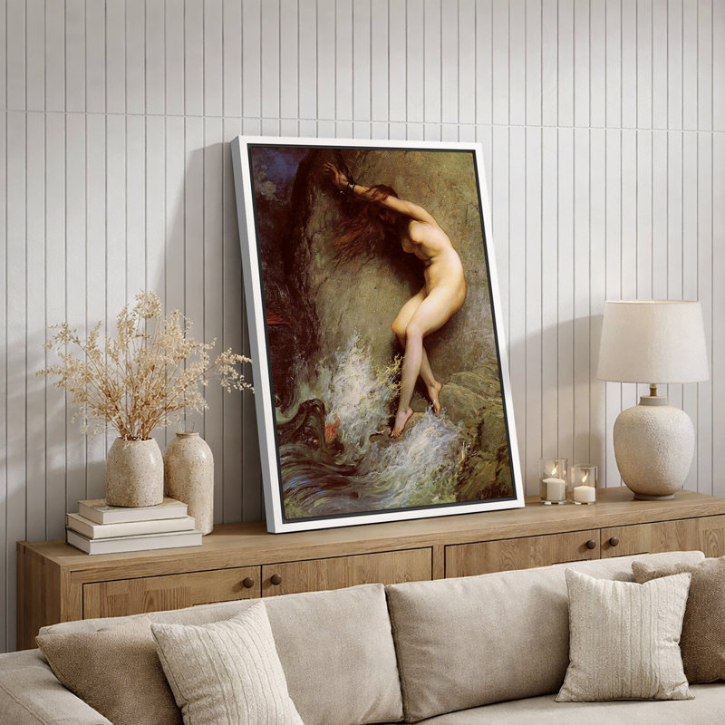«Andromeda Mythology», œuvre d'art classique dramatique romantique, impression sur toile encadrée, Cadre flottant noir