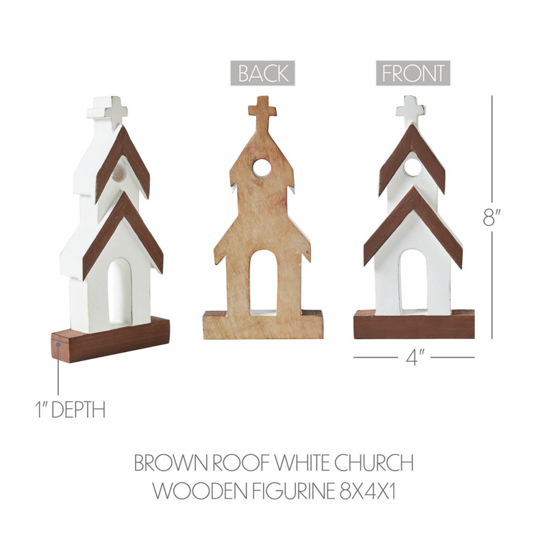 Figurine d'égle blanche en bois, H 8 po x l 4 po x P 1 po