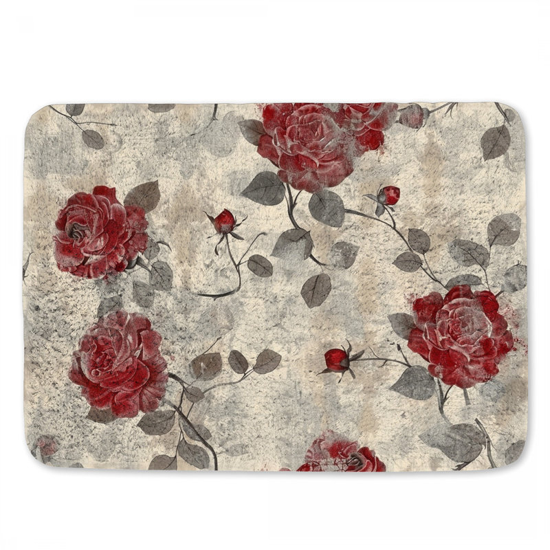 Mathre Microfiber / Microsuede Non-Slip Bath Mat, 17" W x 24" L