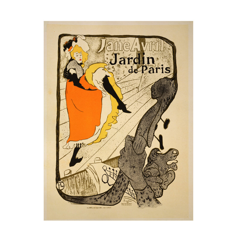 Henri De Toulouse-Lautrec Reproduction Of A Jane Avril At The Jardin De Paris, 1893 Canvas Art, 47" H x 35" W