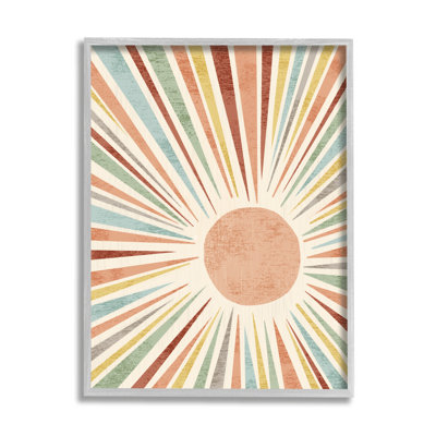 Art abstrait sur toile tendue pour enfants, rayons chauds et soleil abstrait par Ziwei Li