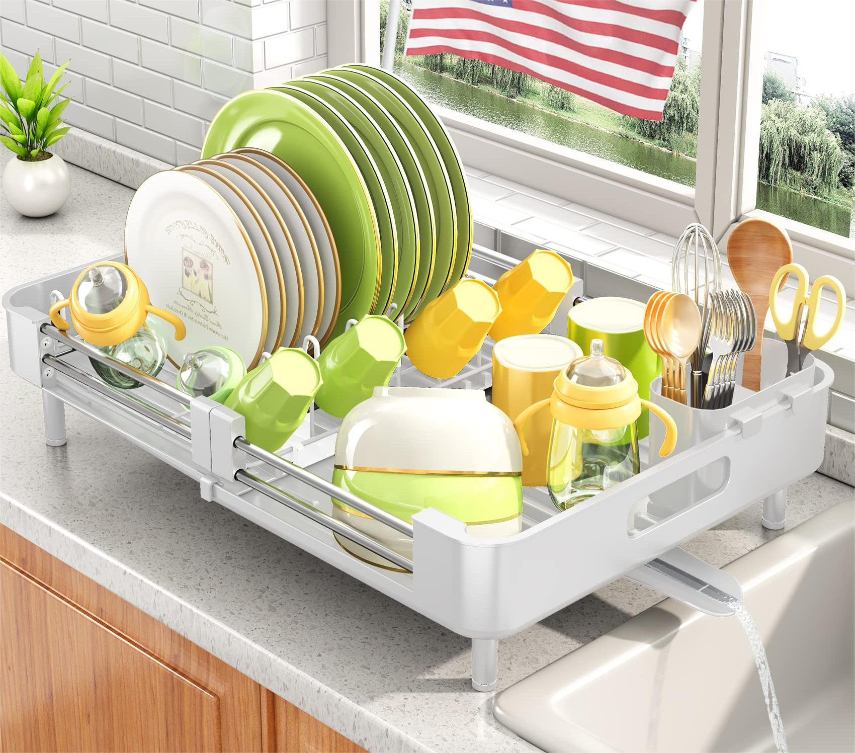 Adjustable Stainless Steel Dish Rack